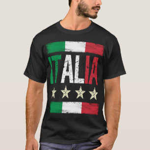 4 Sterne Italia mit italienischer Flagge in Not Re T-Shirt
