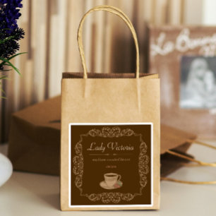 4 Stk. Vintag Braun, kundenspezifisch Aufkleber