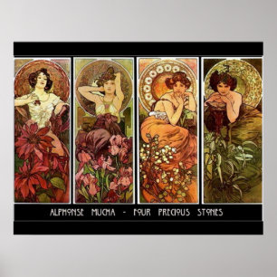4 Stones Alphonse Mucha Print Poster