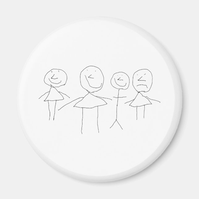 4 STRICHMÄNNCHEN MAGNET (Vorne)