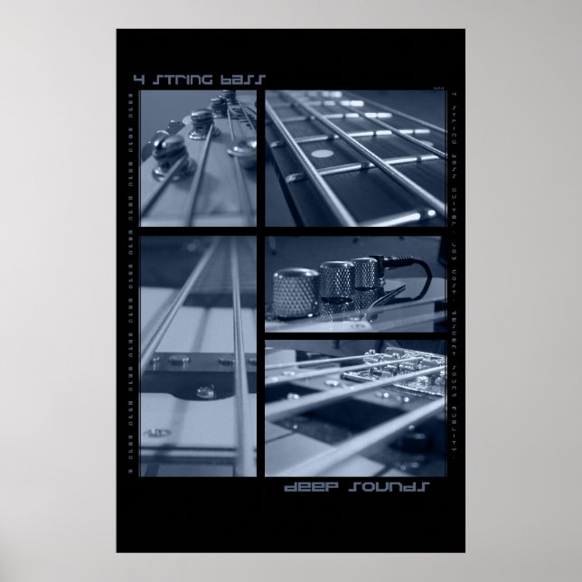 4-String-Bass-Gitarre Poster (Vorne)