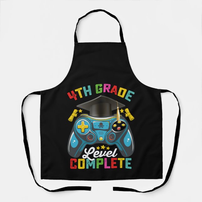 4. Stufe Abschluss Gaming Gamer Schürze (Vorderseite)