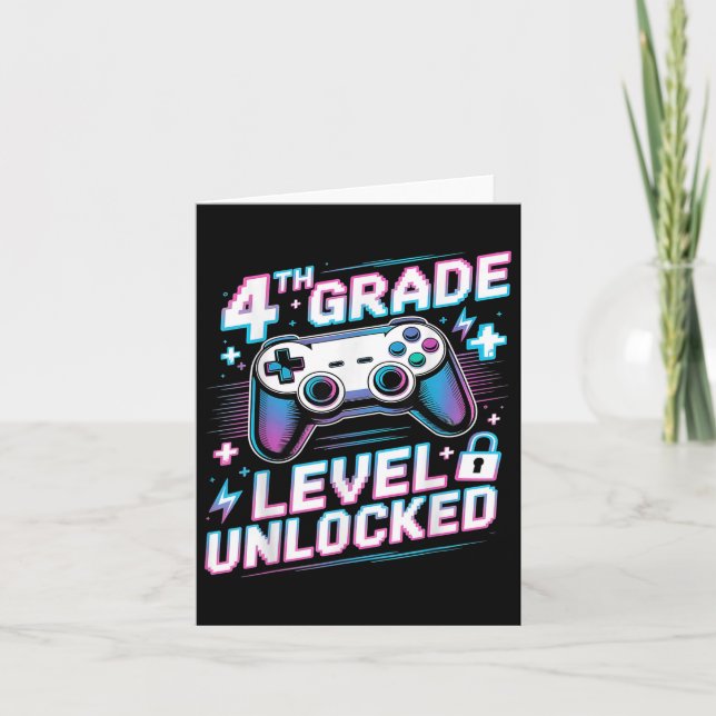 4. Stufe Entsperrtes Video Game First Day Boy Karte (Vorderseite)