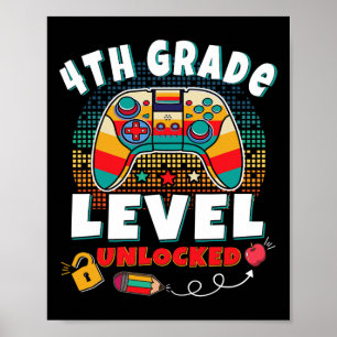 4. Stufe Entsperrtes Videospiel bis zur Schule Poster