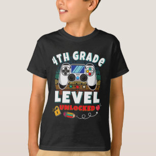 4. Stufe Entsperrtes Videospiel bis zur Schule T-Shirt