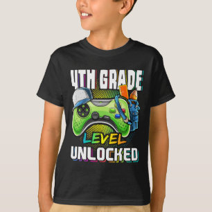 4. Stufe Entsperrtes Videospiel zurück zur Schule T-Shirt