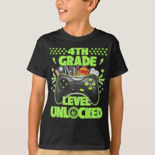 4. Stufe Ungesperrter Gamer erster Schultag T-Shirt