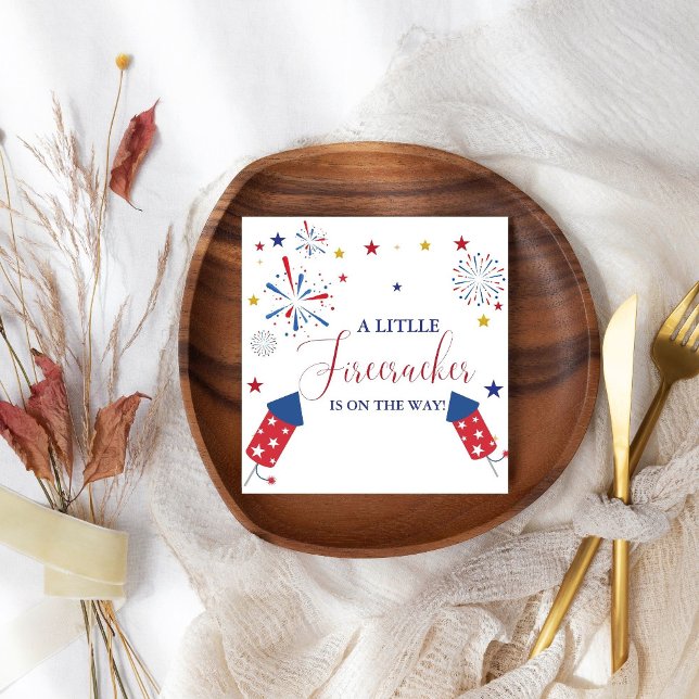 4 t Juli Unabhängigkeitsfirecracker Baby Shower Serviette (Von Creator hochgeladen)