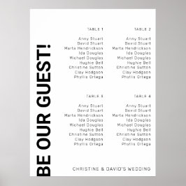 4 Tabelle Einfache White Wedding Chart Poster