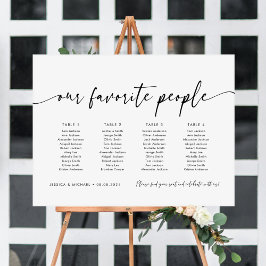 4 Tabellen Unsere Lieblings-Sitzplan Poster