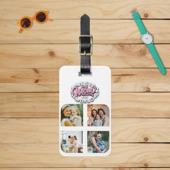 4 Tag der Fotocollage-Familie Gedächtnismüttertag Gepäckanhänger (Von Creator hochgeladen)