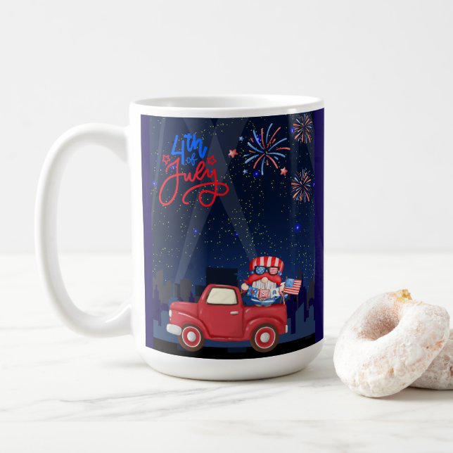 4. Tag der Unabhängigkeit Kaffeetasse (Mit Donut)