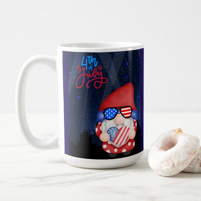 4. Tag der Unabhängigkeit Kaffeetasse (Mit Donut)