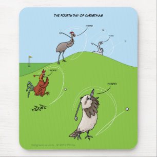 4. Tag von Weihnachten (vier Vögel) Mousepad