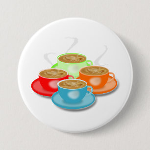 4 Tasse Kaffees Knopf- Button