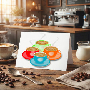 4 Tassen Kaffee Grußkarten Karte