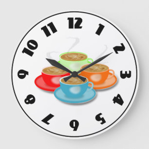 4 Tassen Kaffee Uhr