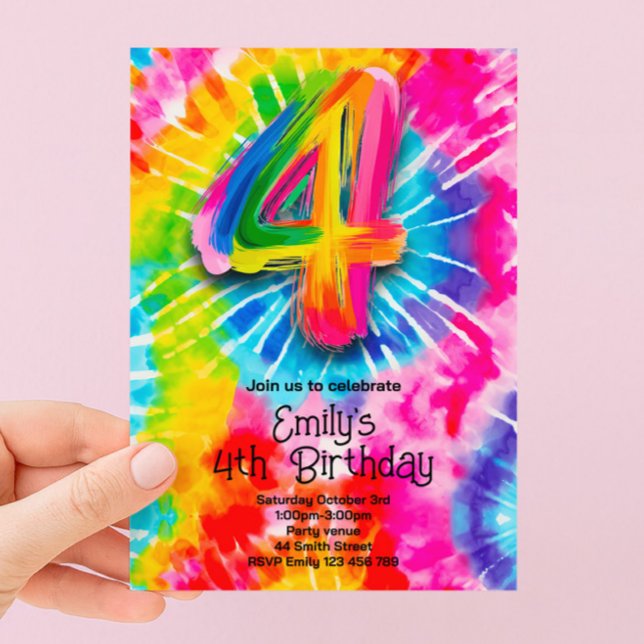 4. Tie Dye Geburtstag Einladung (Von Creator hochgeladen)