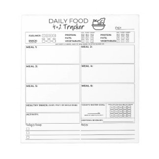 4 und 2 Notepad Food Tracker Notizblock