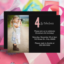 4 und Fabulous Custom Foto Geburtstag