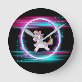 4.Unicorn Love  Runde Wanduhr