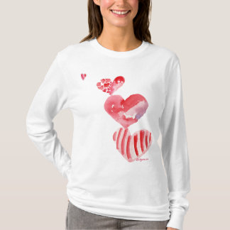 4 Valentinsgruß-Herz-Turm-T-Shirt Kleid T-Shirt