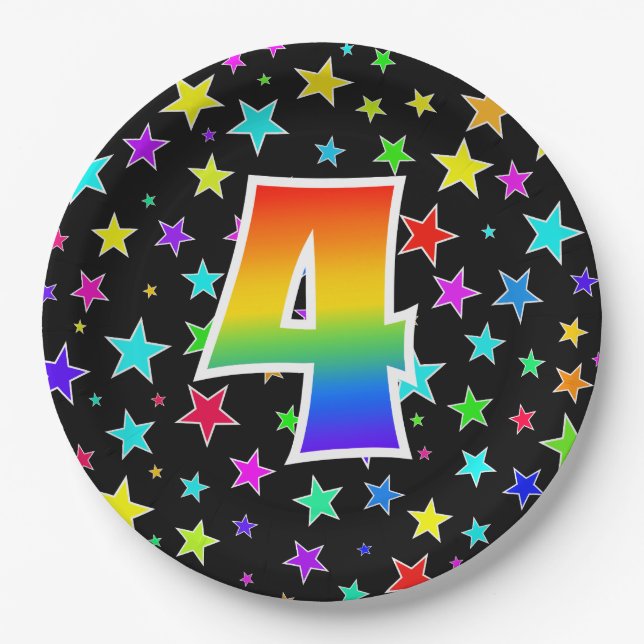 4. Veranstaltung: Bold, Fun, Colorful Rainbow 4 Pappteller (Vorderseite)