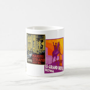 4 verschiedene Vintage Travel Images aus Italien Tasse
