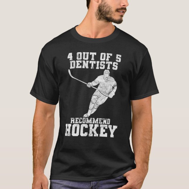 4 von 5 Zahnärzten empfehlen Eishockey T-Shirt (Vorderseite)