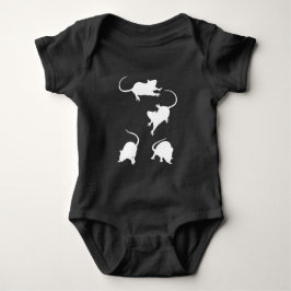 4 weiße Mäuse, Kleinkind oben Baby Strampler