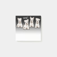 4 Westy Welpen benutzerdefinierter schwarzer Fleck