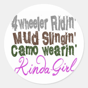 4 Wheeler Ridin Schlammschleuder Camouflage Wearin Runder Aufkleber
