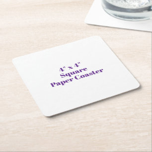 4" x 4" Quadrat Rechteckiger Pappuntersetzer