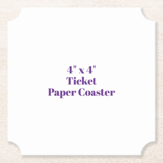 4" x 4" Ticket Untersetzer (Vorderseite)