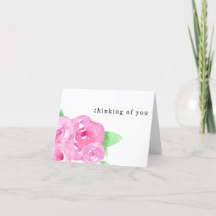4" x 5,6" Rose Wasserfarben-Denken Ihrer Karte
