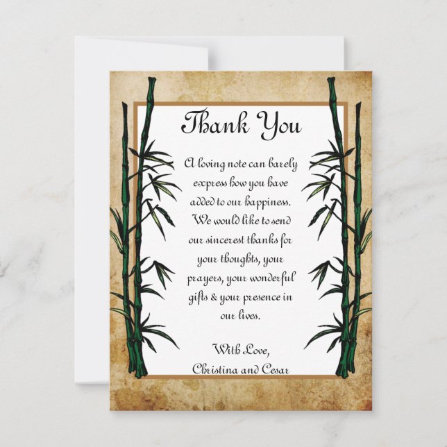 4 x 5 FLACH danken Ihnen, Geisha zu kardieren Dankeskarte (Vorderseite)