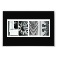 4 x 6 Lieben (Schwarz) Alphabet Foto Letter Art