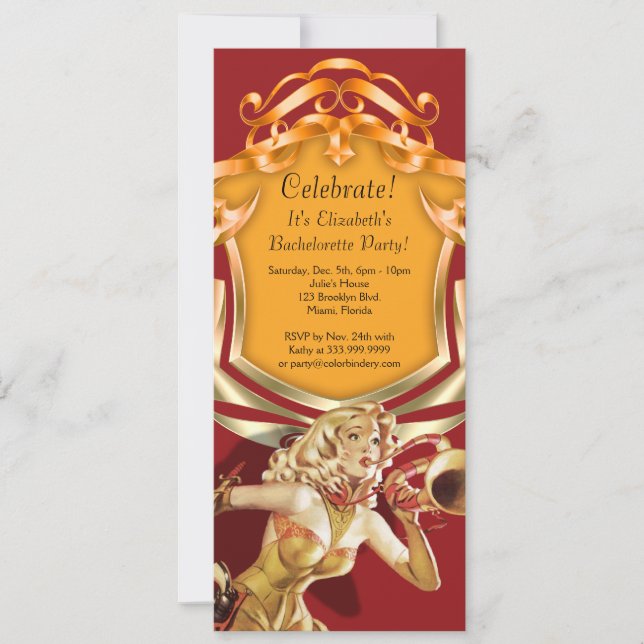 4 x 9,25 Zoll Party Einladung abrufen (Vorderseite)