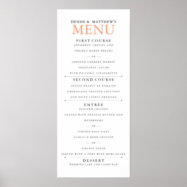 4" x 9" Cantaloupe Menu Poster (Vorne)