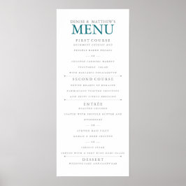 4" x 9" Harbour Blue Menu Poster