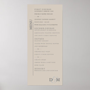 4" x 9" Perfekt blass Wedding Menu Poster