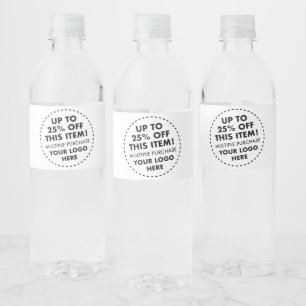 4 x Benutzerdefinierte Wasserflaschenetiketten 25% Wasserflaschenetikett