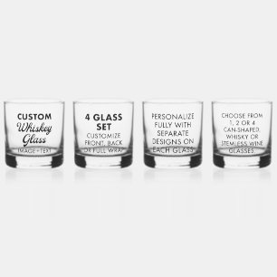 4 x Personalisiertes Whiskey-Glas 12oz Whiskyglas