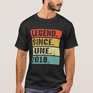4 Years Old Legend Since June 2018 4Th Birthday Gi T-Shirt