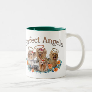 4 Yorkie perfekte Engels-Kaffee-Tasse Zweifarbige Tasse