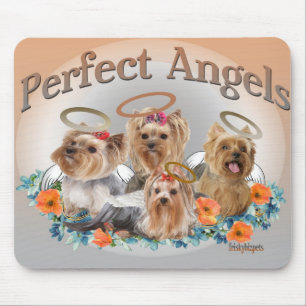 4 Yorkie perfektes Engel mousepad