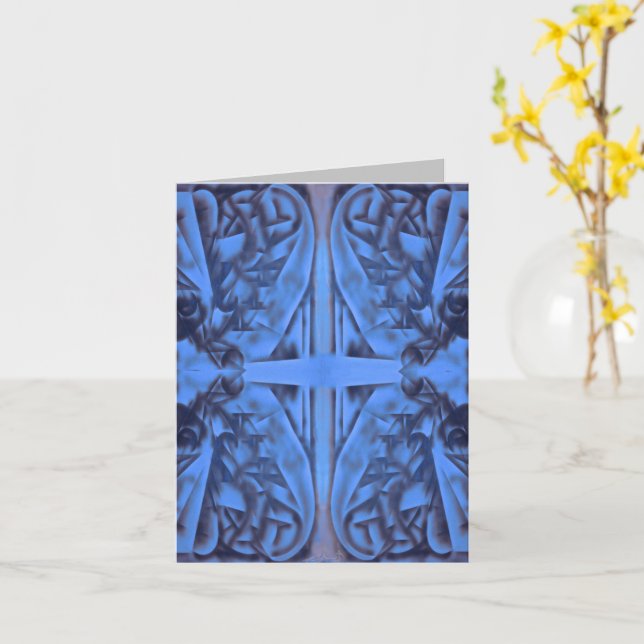 4 Zahlen in der blauen Abstrakten Karte (Gelbe Blume)