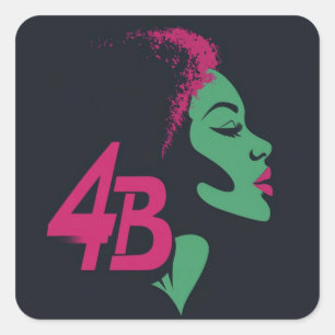 4B Bewegung Quadratischer Aufkleber
