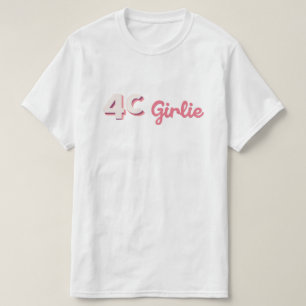 "4c Girlie" Schwarze Haarstruktur Grafik T-Shirt