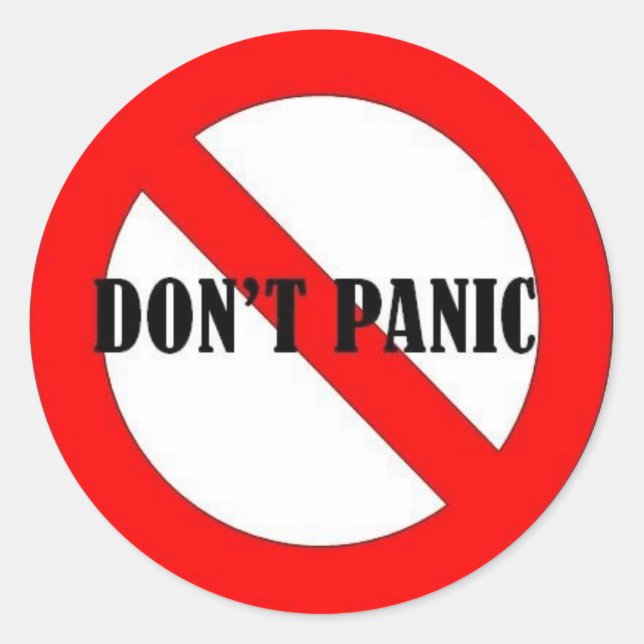 4DON NICHT PANIC RUNDER AUFKLEBER (Vorderseite)